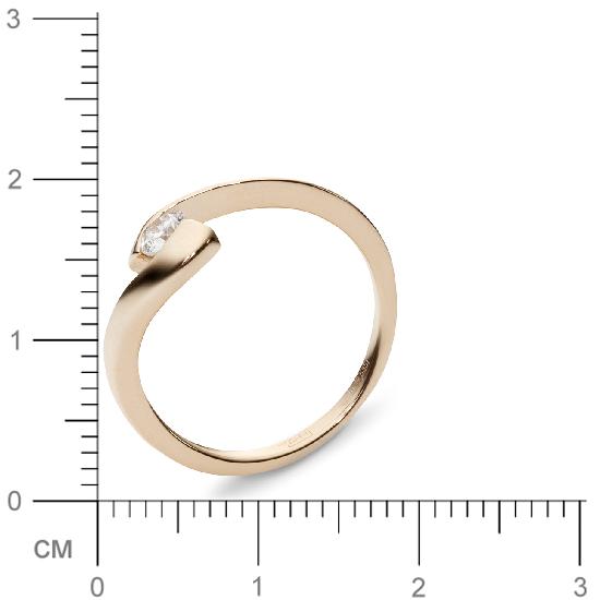 Кольцо с 1 бриллиантом из красного золота  (арт. 300162)