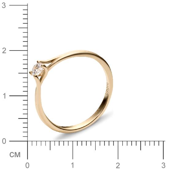 Кольцо с 1 бриллиантом из красного золота  (арт. 300184)
