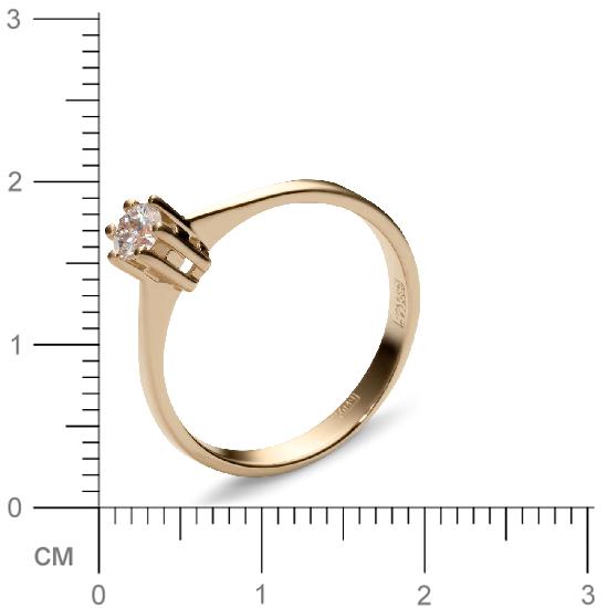 Кольцо с 1 бриллиантом из красного золота  (арт. 300190)