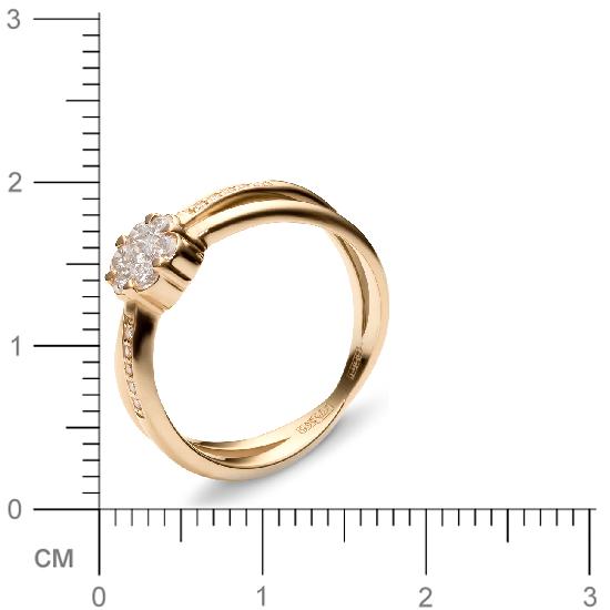 Кольцо с 17 бриллиантами из красного золота  (арт. 300193)