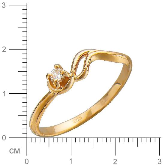 Кольцо с 1 бриллиантом из красного золота  (арт. 300208)