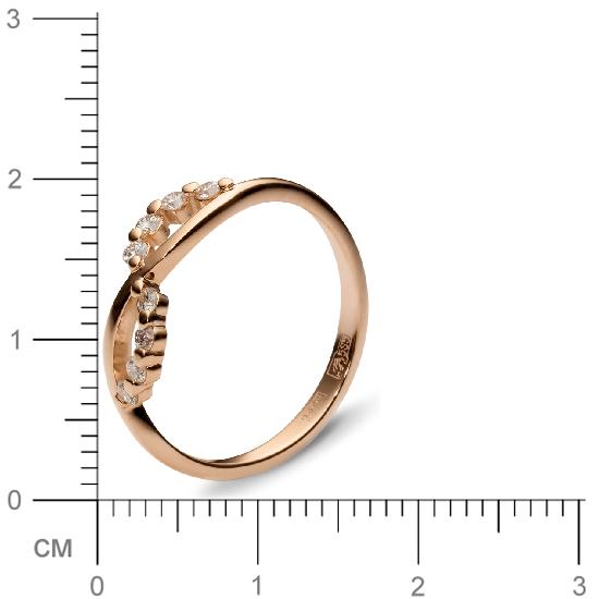 Кольцо с 8 бриллиантами из красного золота  (арт. 300220)