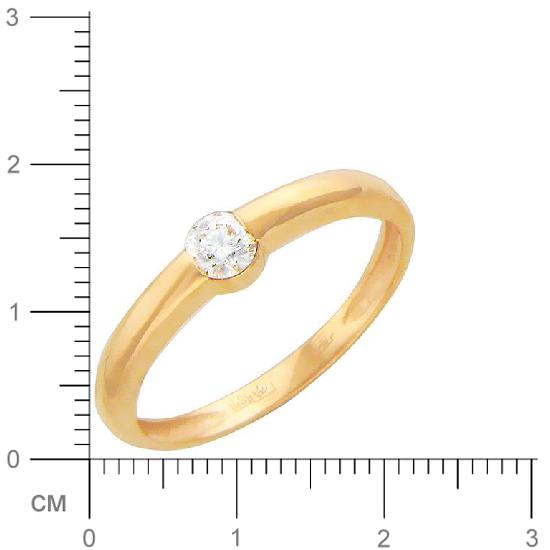 Кольцо с 1 бриллиантом из красного золота  (арт. 300222)