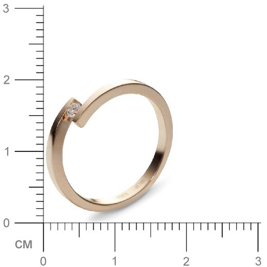 Кольцо с 1 бриллиантом из красного золота  (арт. 300269)