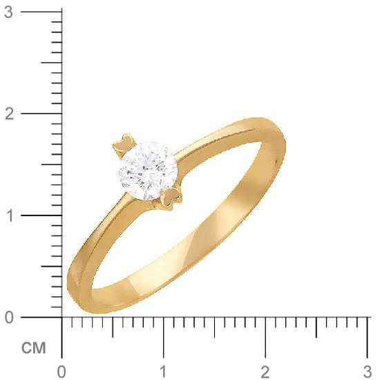 Кольцо с 1 бриллиантом из красного золота  (арт. 300275)