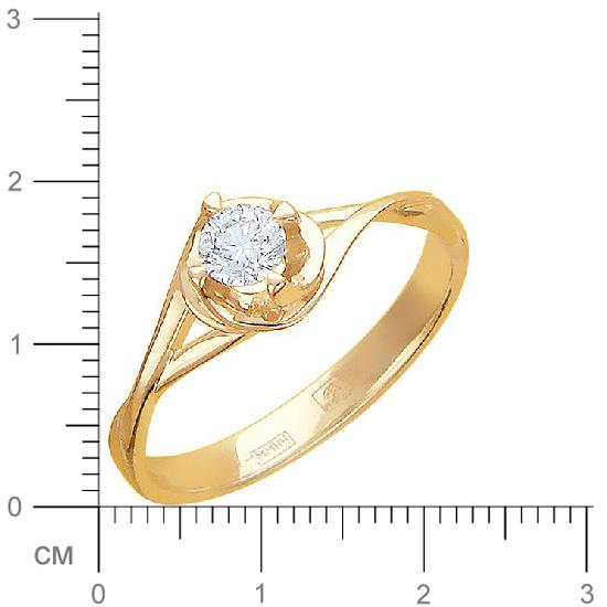 Кольцо с 1 бриллиантом из красного золота  (арт. 300276)