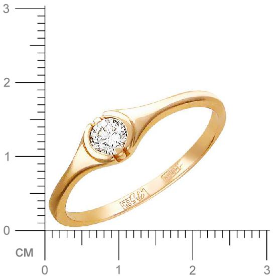 Кольцо с 1 бриллиантом из красного золота  (арт. 300278)