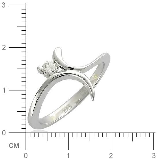 Кольцо с 1 бриллиантом из белого золота  (арт. 300293)