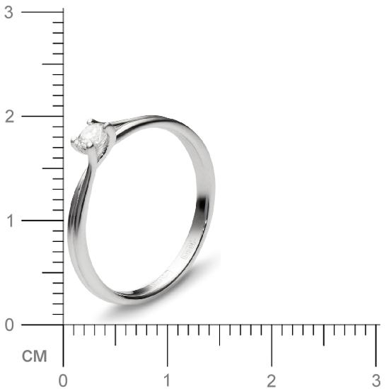 Кольцо с 1 бриллиантом из белого золота  (арт. 300299)