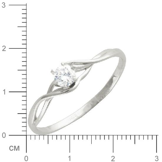 Кольцо с 1 бриллиантом из белого золота  (арт. 300335)