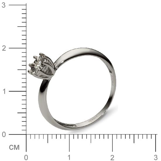 Кольцо с 1 бриллиантом из белого золота  (арт. 300339)