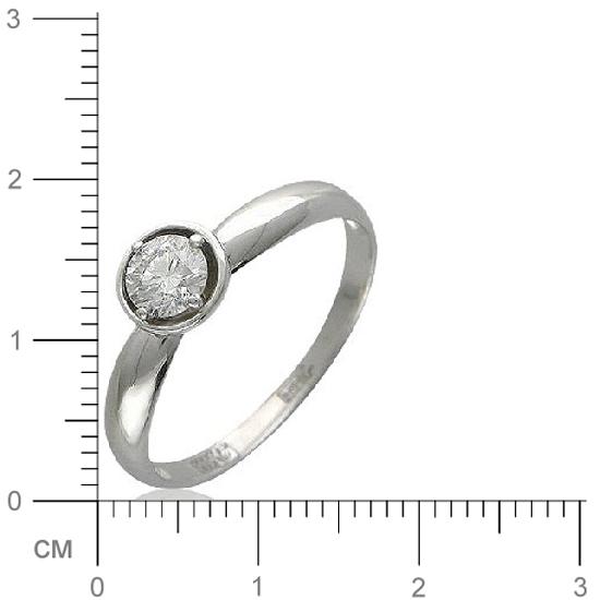 Кольцо с 1 бриллиантом из белого золота  (арт. 300353)