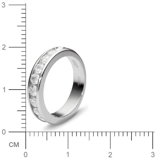 Кольцо с 9 бриллиантами из белого золота  (арт. 300373)