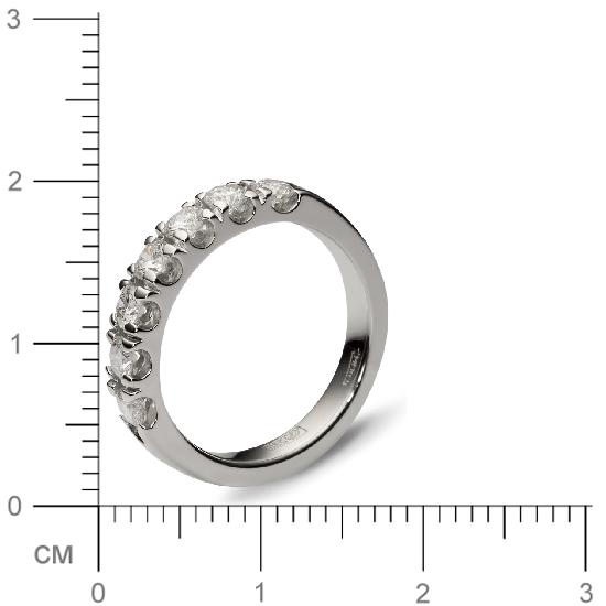 Кольцо с 7 бриллиантами из белого золота  (арт. 300375)