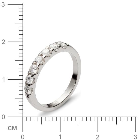 Кольцо с 7 бриллиантами из белого золота  (арт. 300378)