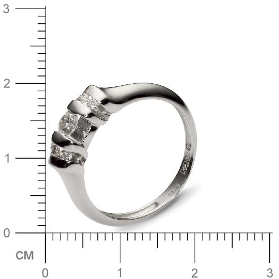 Кольцо с 7 бриллиантами из белого золота  (арт. 300391)