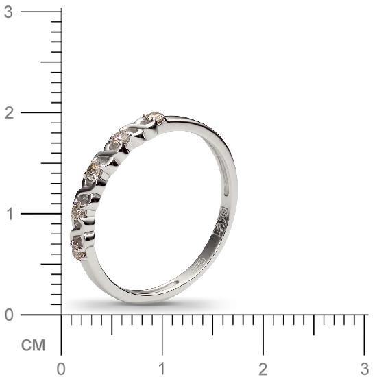 Кольцо с 5 бриллиантами из белого золота  (арт. 300395)