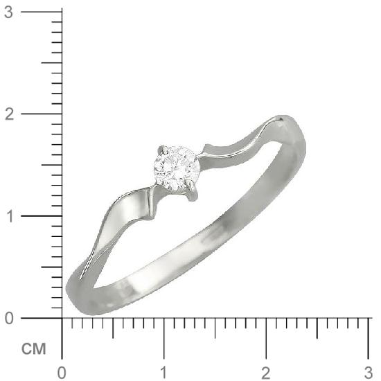 Кольцо с 1 бриллиантом из белого золота  (арт. 300416)