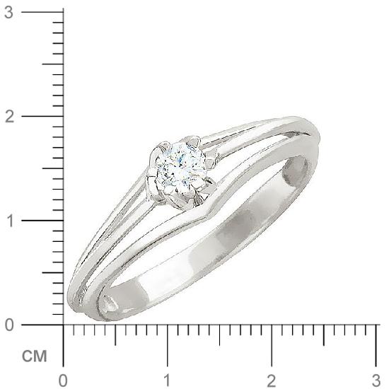Кольцо с 1 бриллиантом из белого золота  (арт. 300419)