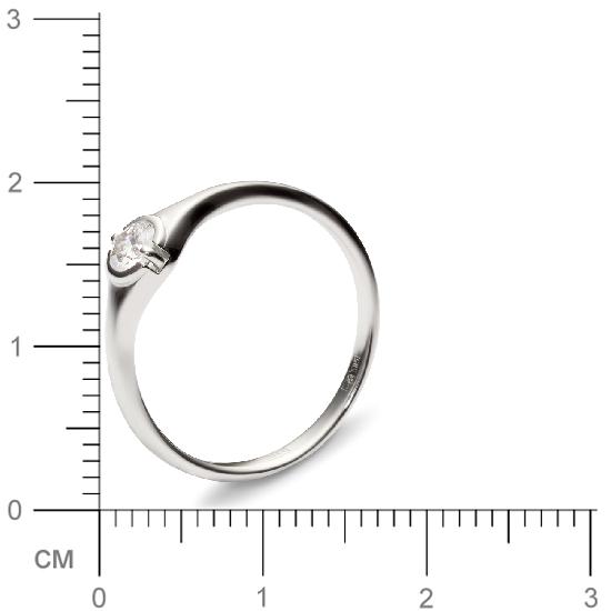 Кольцо с 1 бриллиантом из белого золота  (арт. 300420)