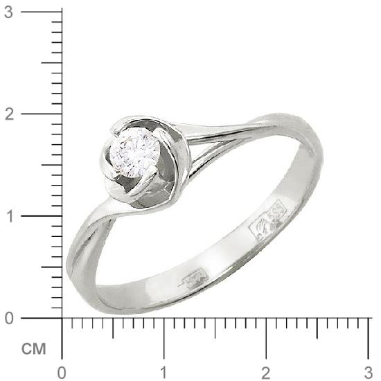 Кольцо с 1 бриллиантом из белого золота  (арт. 300425)