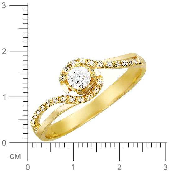 Кольцо с 25 бриллиантами из жёлтого золота  (арт. 300468)