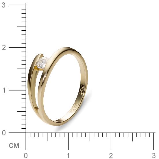 Кольцо с 1 бриллиантом из жёлтого золота 750 пробы (арт. 300476)