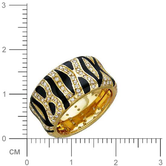 Кольцо с 169 бриллиантами, эмалью из жёлтого золота 750 пробы (арт. 300479)