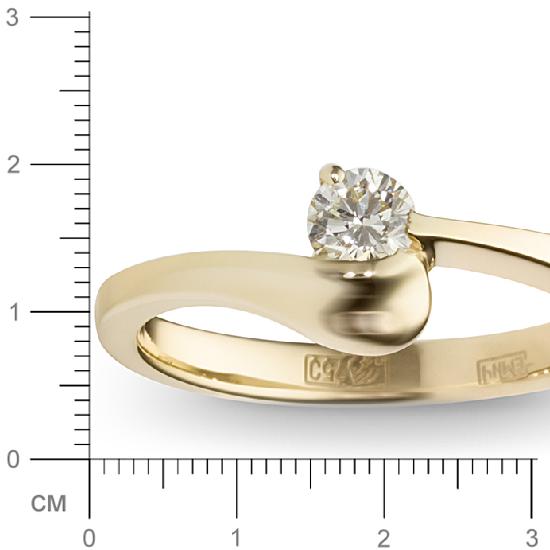 Кольцо с 1 бриллиантом из жёлтого золота 750 пробы (арт. 300484)