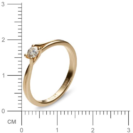 Кольцо с 1 бриллиантом из жёлтого золота 750 пробы (арт. 300492)