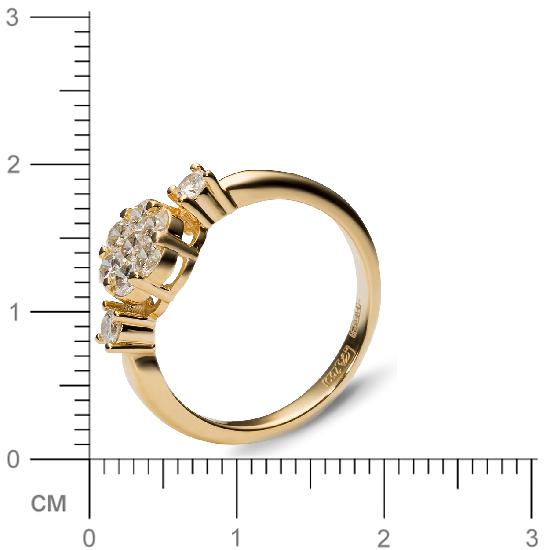 Кольцо с 9 бриллиантами из жёлтого золота 750 пробы (арт. 300500)