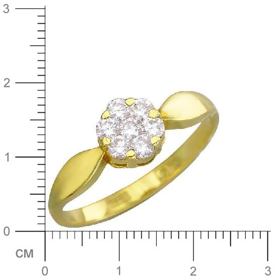 Кольцо с 7 бриллиантами из жёлтого золота 750 пробы (арт. 300501)
