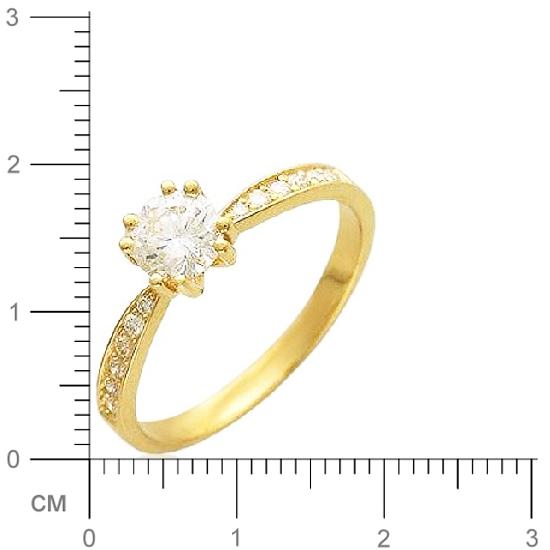Кольцо с 13 бриллиантами из жёлтого золота 750 пробы (арт. 300511)