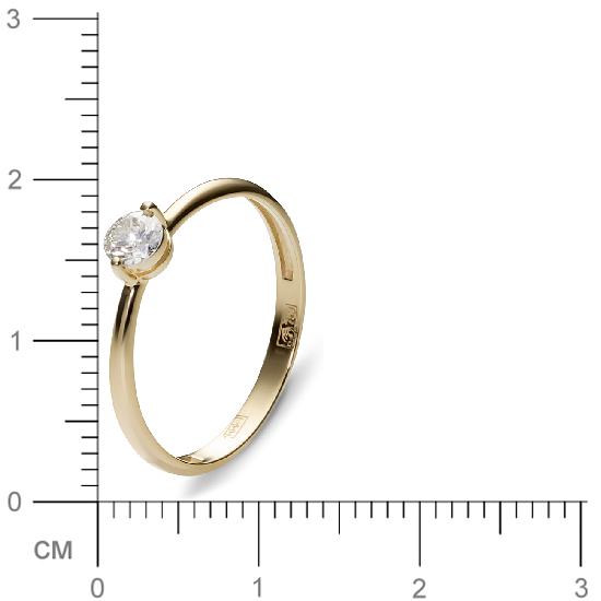 Кольцо с 1 бриллиантом из жёлтого золота 750 пробы (арт. 300559)