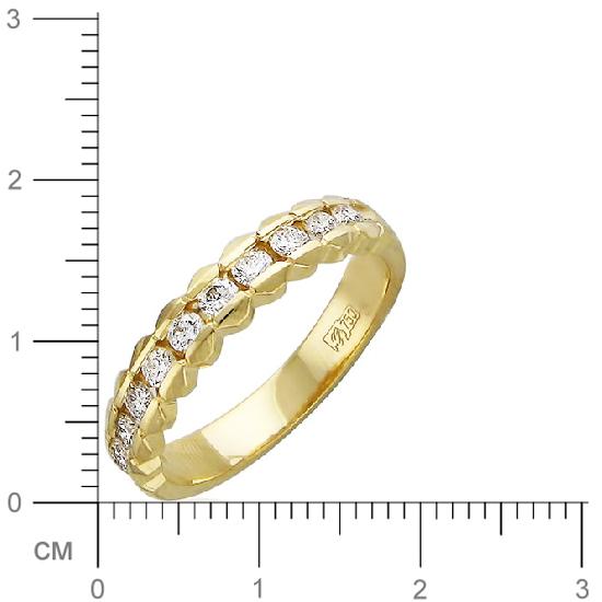 Кольцо с 10 бриллиантами из жёлтого золота 750 пробы (арт. 300573)