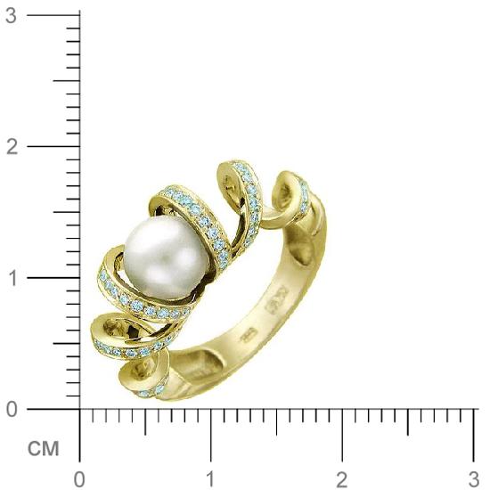 Кольцо с 82 бриллиантами, 1 топазом из жёлтого золота 750 пробы (арт. 300599)