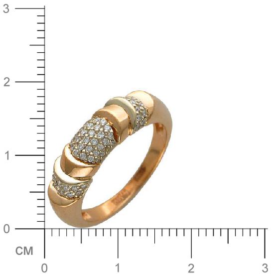 Кольцо с 60 бриллиантами из комбинированного золота  (арт. 300652)