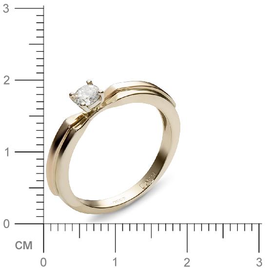 Кольцо с 1 бриллиантом из комбинированного золота  (арт. 300663)