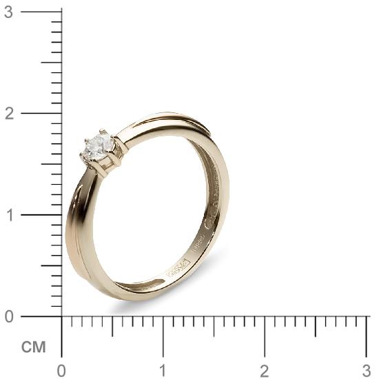 Кольцо с 1 бриллиантом из комбинированного золота  (арт. 300664)