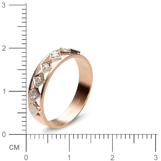 Кольцо с 5 бриллиантами из комбинированного золота  (арт. 300669)