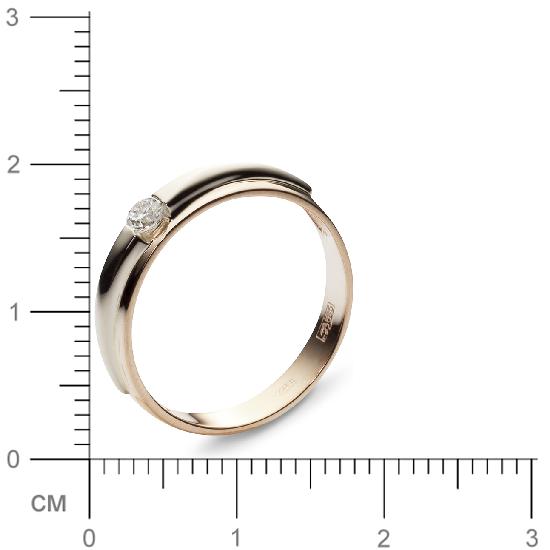 Кольцо с 1 бриллиантом из комбинированного золота  (арт. 300670)