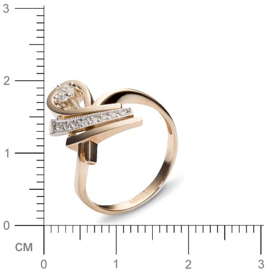 Кольцо с 10 бриллиантами из комбинированного золота  (арт. 300677)