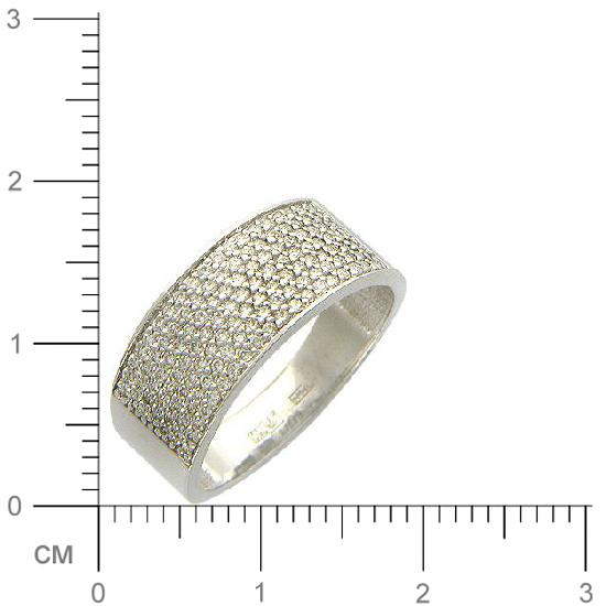 Кольцо с 130 бриллиантами из белого золота 750 пробы (арт. 300702)