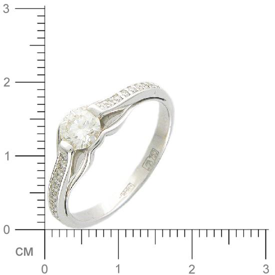 Кольцо с 19 бриллиантами из белого золота 750 пробы (арт. 300710)