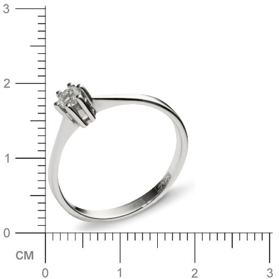 Кольцо с 1 бриллиантом из белого золота 750 пробы (арт. 300718)