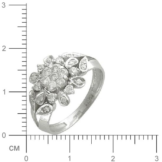 Кольцо с 23 бриллиантами из белого золота 750 пробы (арт. 300725)
