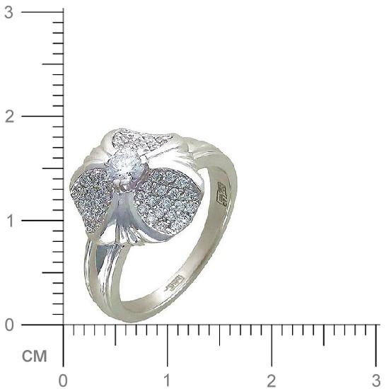 Кольцо с 58 бриллиантами из белого золота 750 пробы (арт. 300750)