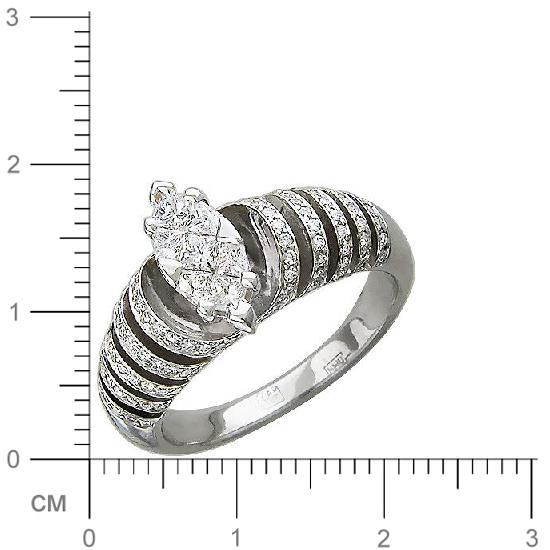Кольцо с 113 бриллиантами из белого золота 750 пробы (арт. 300773)