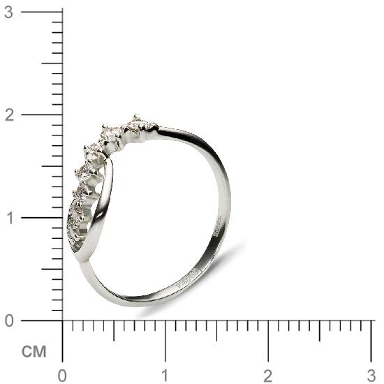 Кольцо с 7 бриллиантами из белого золота 750 пробы (арт. 300776)