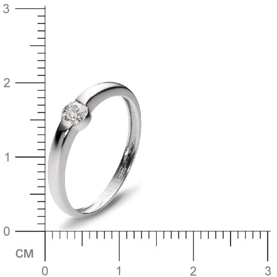 Кольцо с 1 бриллиантом из белого золота 750 пробы (арт. 300798)
